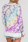 High Low Hem Tie-dye Print Top with Slits