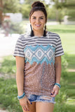 Striped Aztec Dotted Mixed Prints Tee