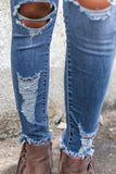 High Waist Distressed Skinny Jeans