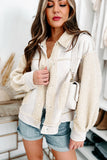 White Sherpa Lined Faux Suede Jacket