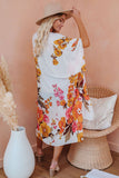 Multicolor Kimono Sleeve Floral Print Graceful Cover Up