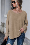 Tie Plunging Back Dolman Sleeve Oversize Top