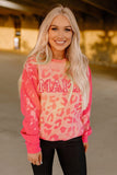 MAMA Leopard Print Crew Neck Pullover Sweatshirt